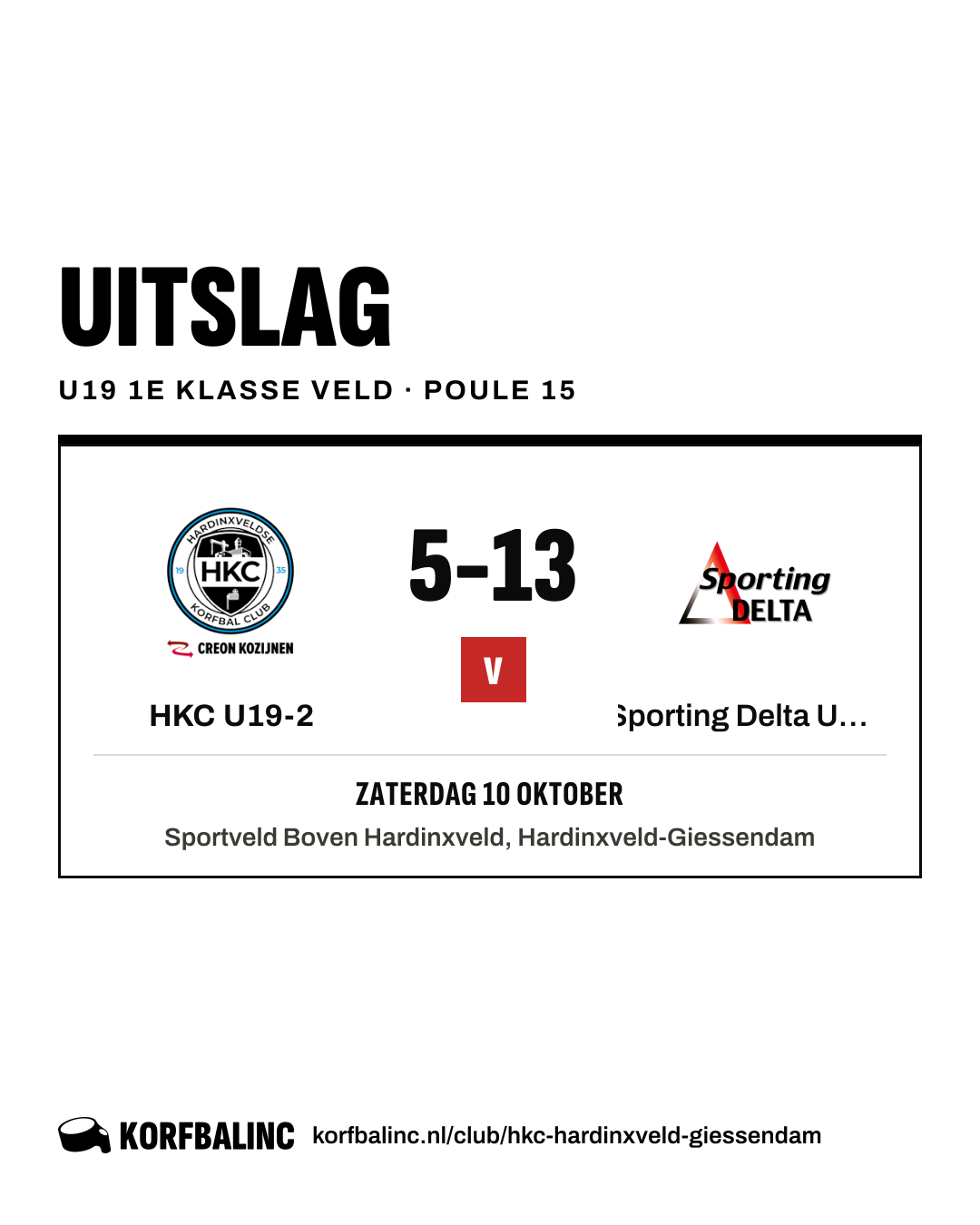 HKC U19-2 - Sporting Delta U19-1