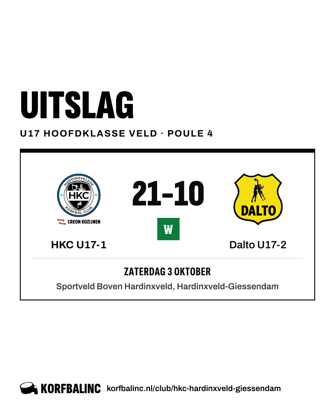 HKC U17-1 - Dalto U17-2