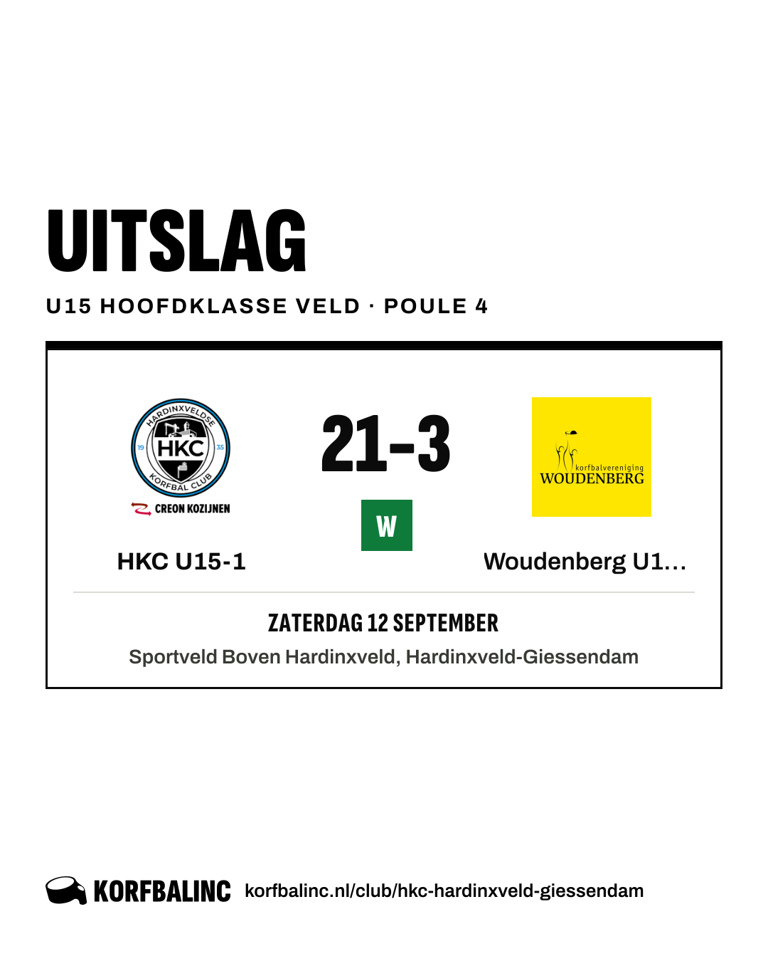 HKC U15-1 - Woudenberg U15-1