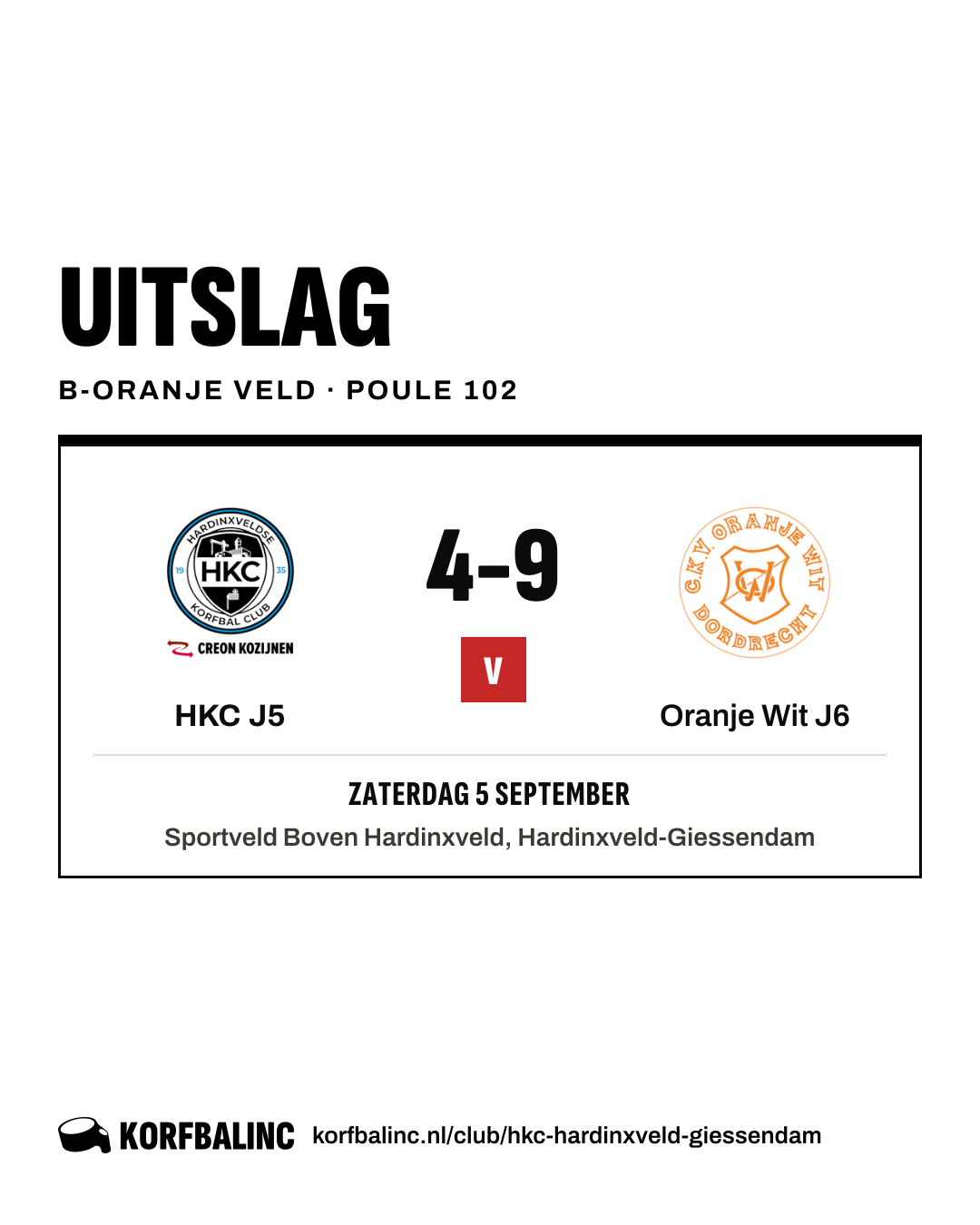 HKC J5 - Oranje Wit J6
