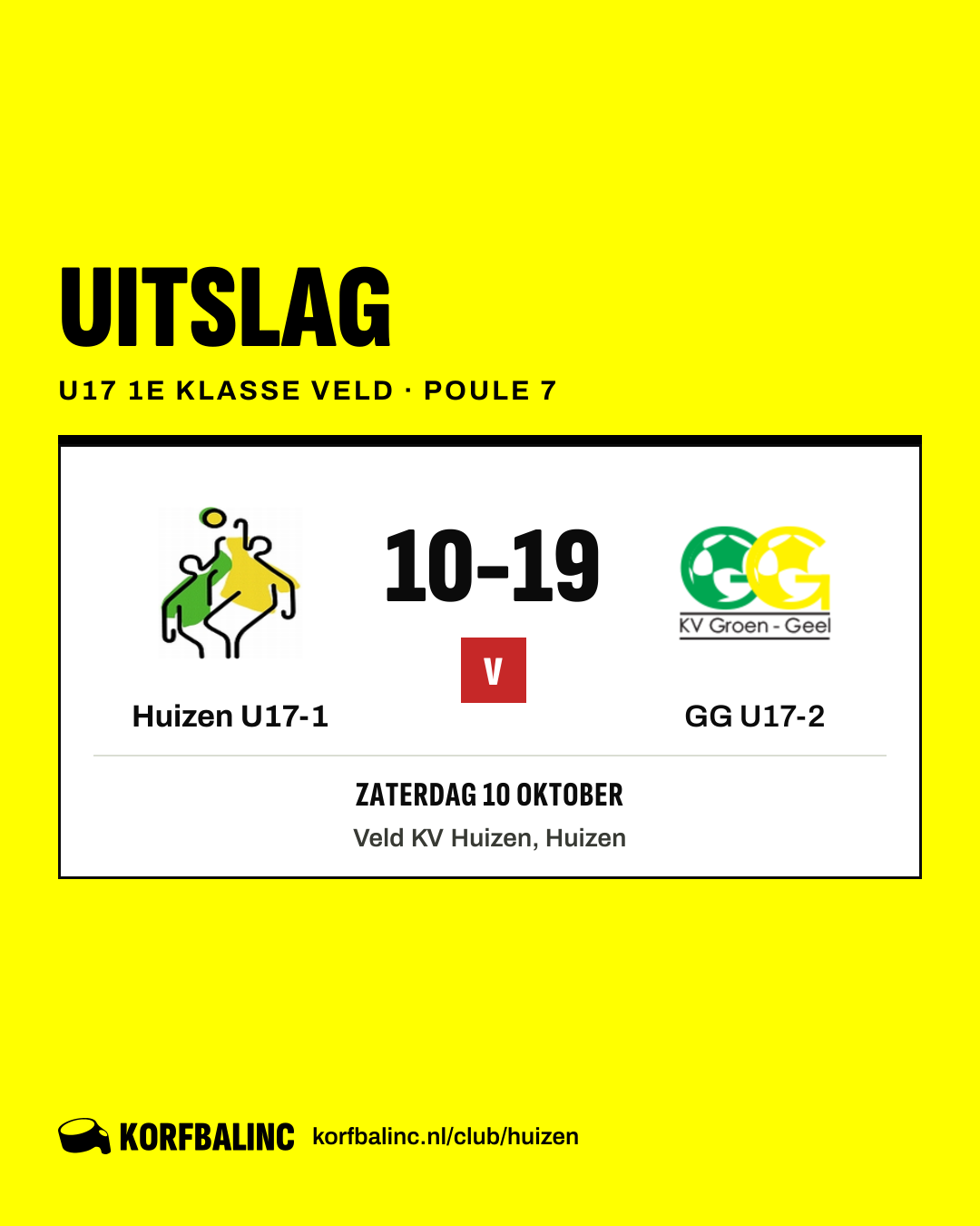 Huizen U17-1 - GG U17-2