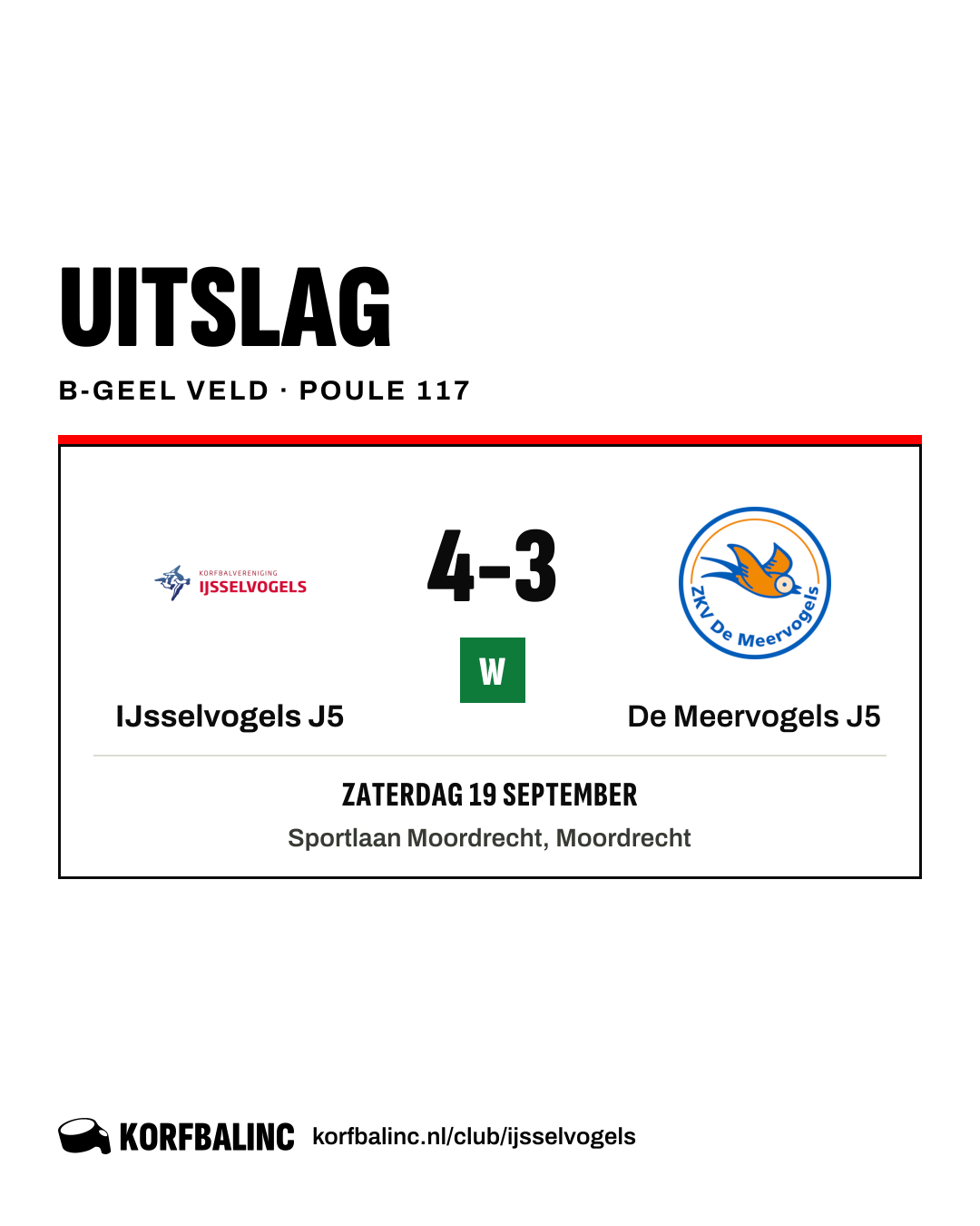 IJsselvogels J5 - De Meervogels J5