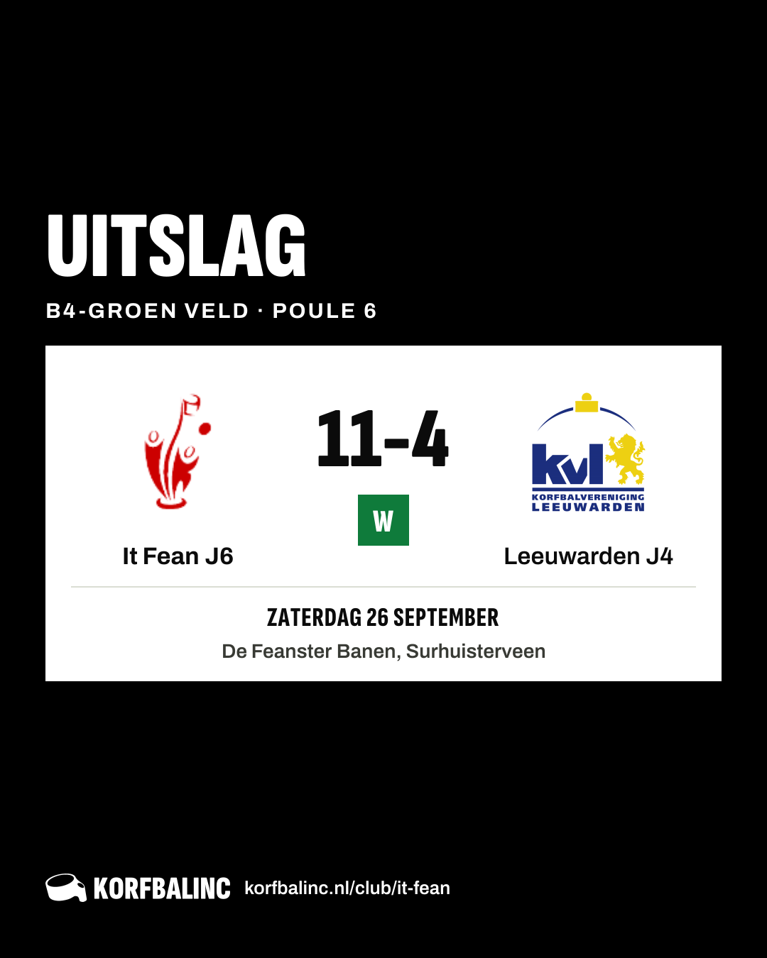 It Fean J6 - Leeuwarden J4