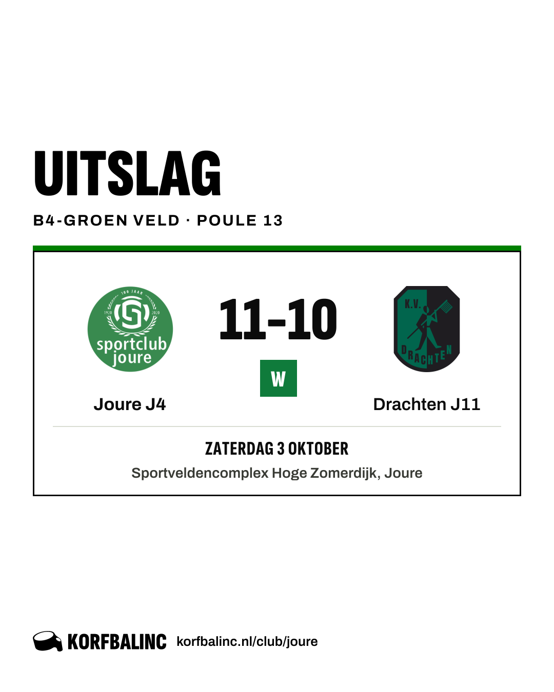 Joure J4 - Drachten J11