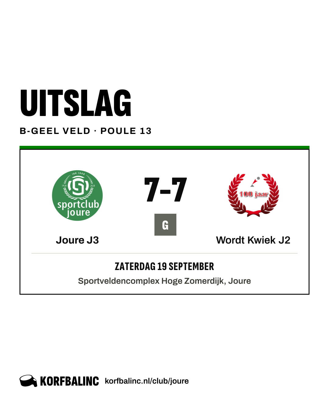 Joure J3 - Wordt Kwiek J2