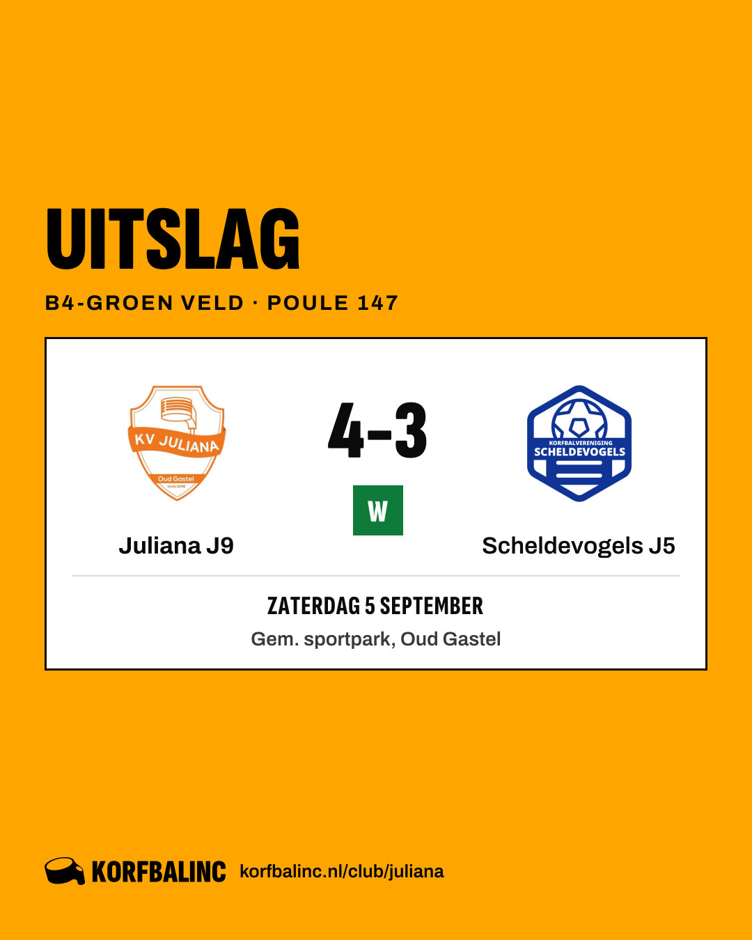 Juliana J9 - Scheldevogels J5