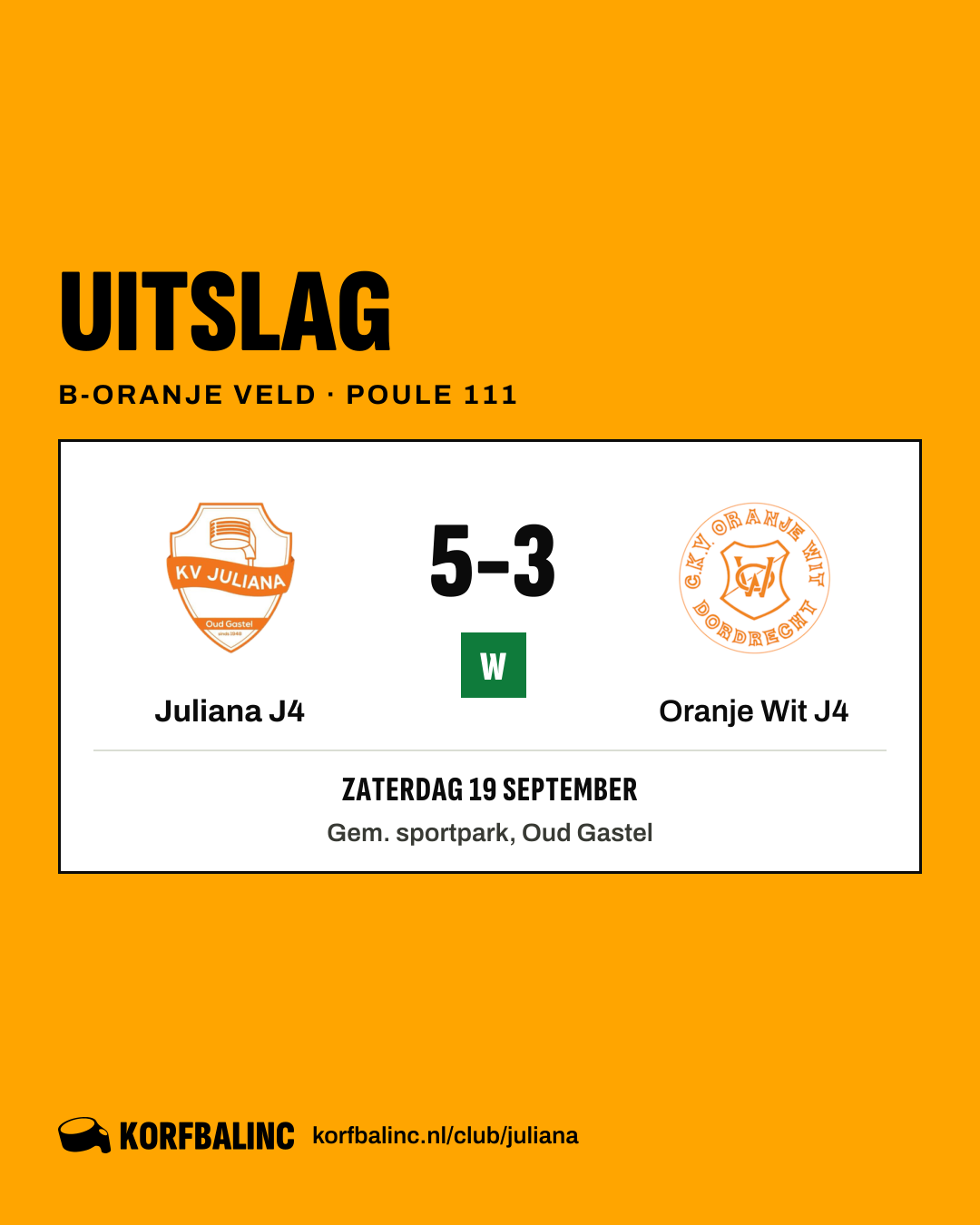 Juliana J4 - Oranje Wit J4