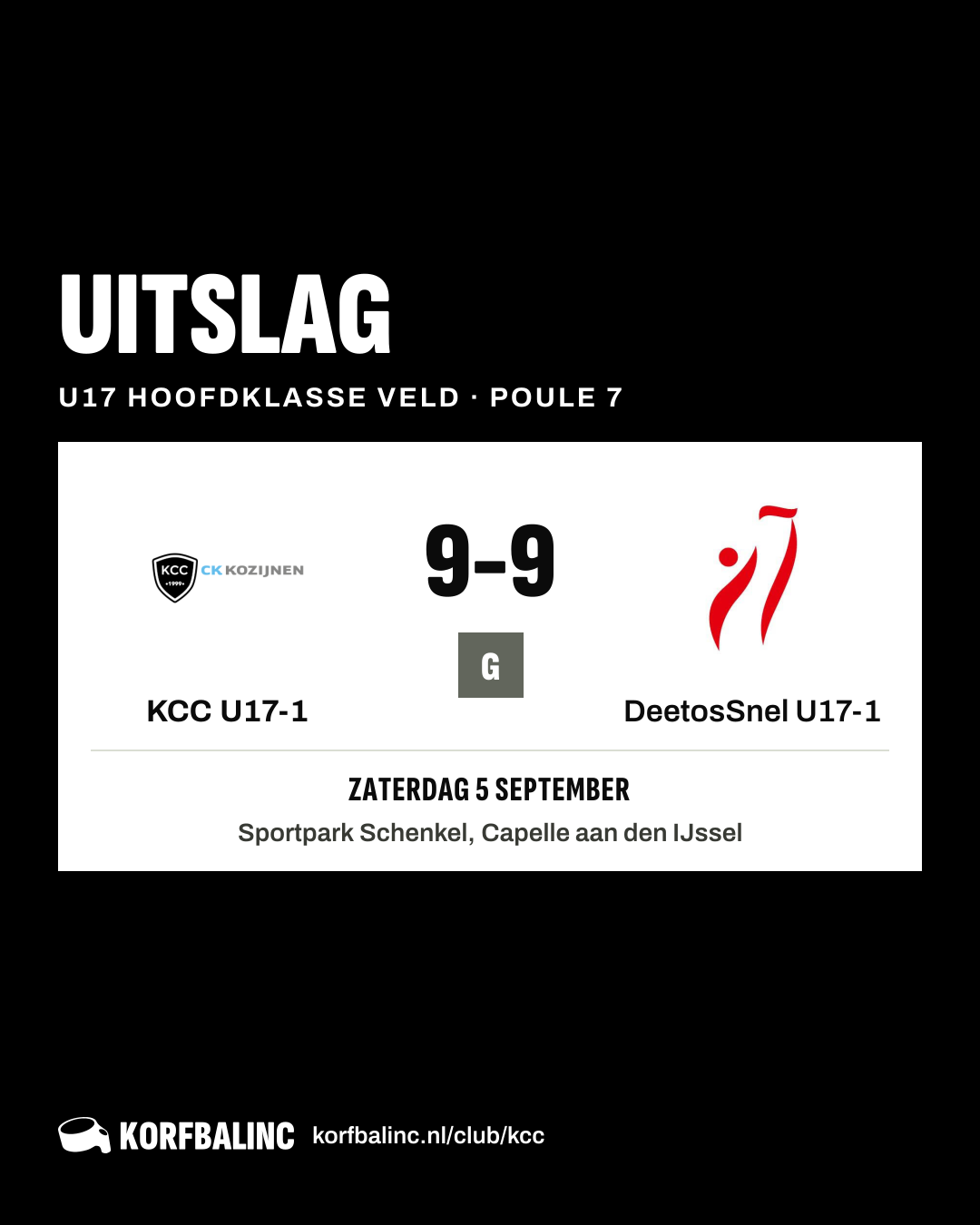 KCC U17-1 - DeetosSnel U17-1