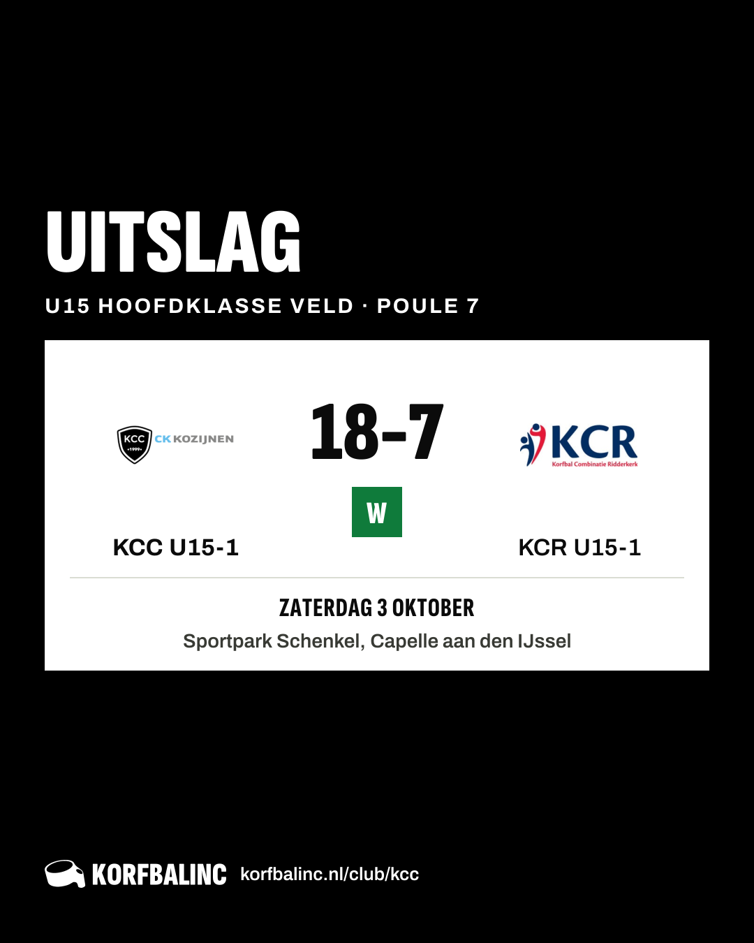 KCC U15-1 - KCR U15-1