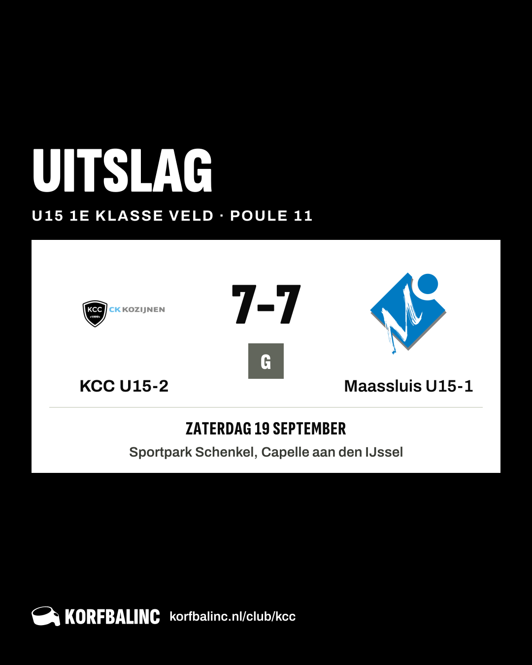 KCC U15-2 - Maassluis U15-1