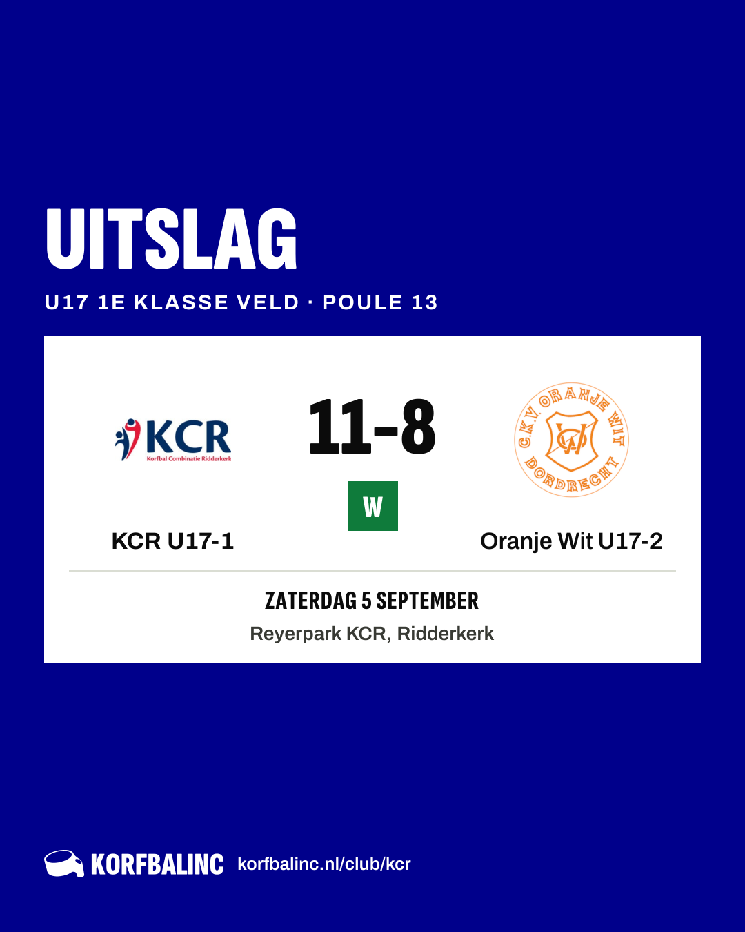 KCR U17-1 - Oranje Wit U17-2