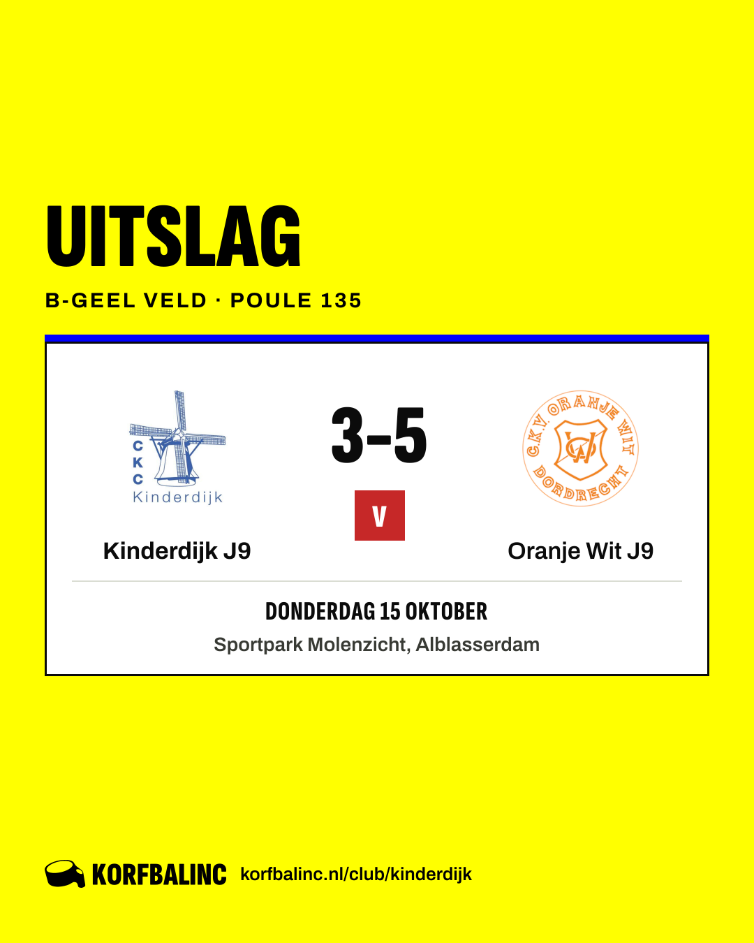 Kinderdijk J9 - Oranje Wit J9