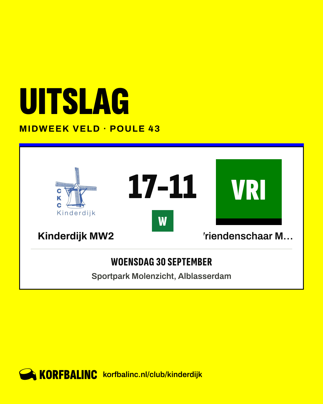 Kinderdijk MW2 - Vriendenschaar MW2