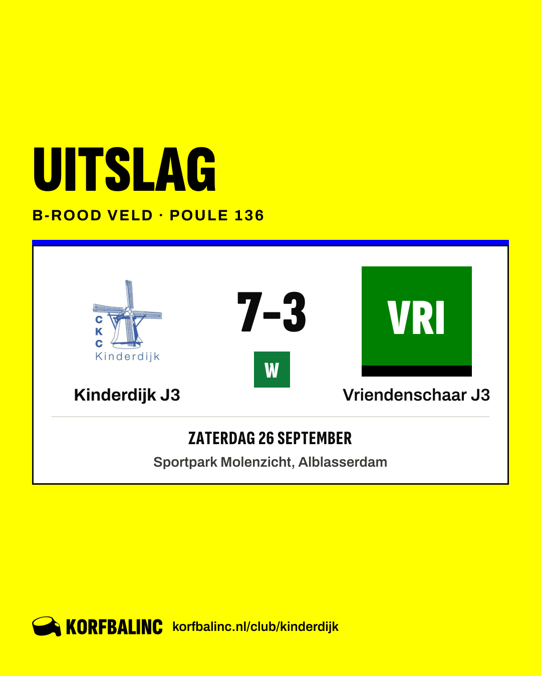 Kinderdijk J3 - Vriendenschaar J3