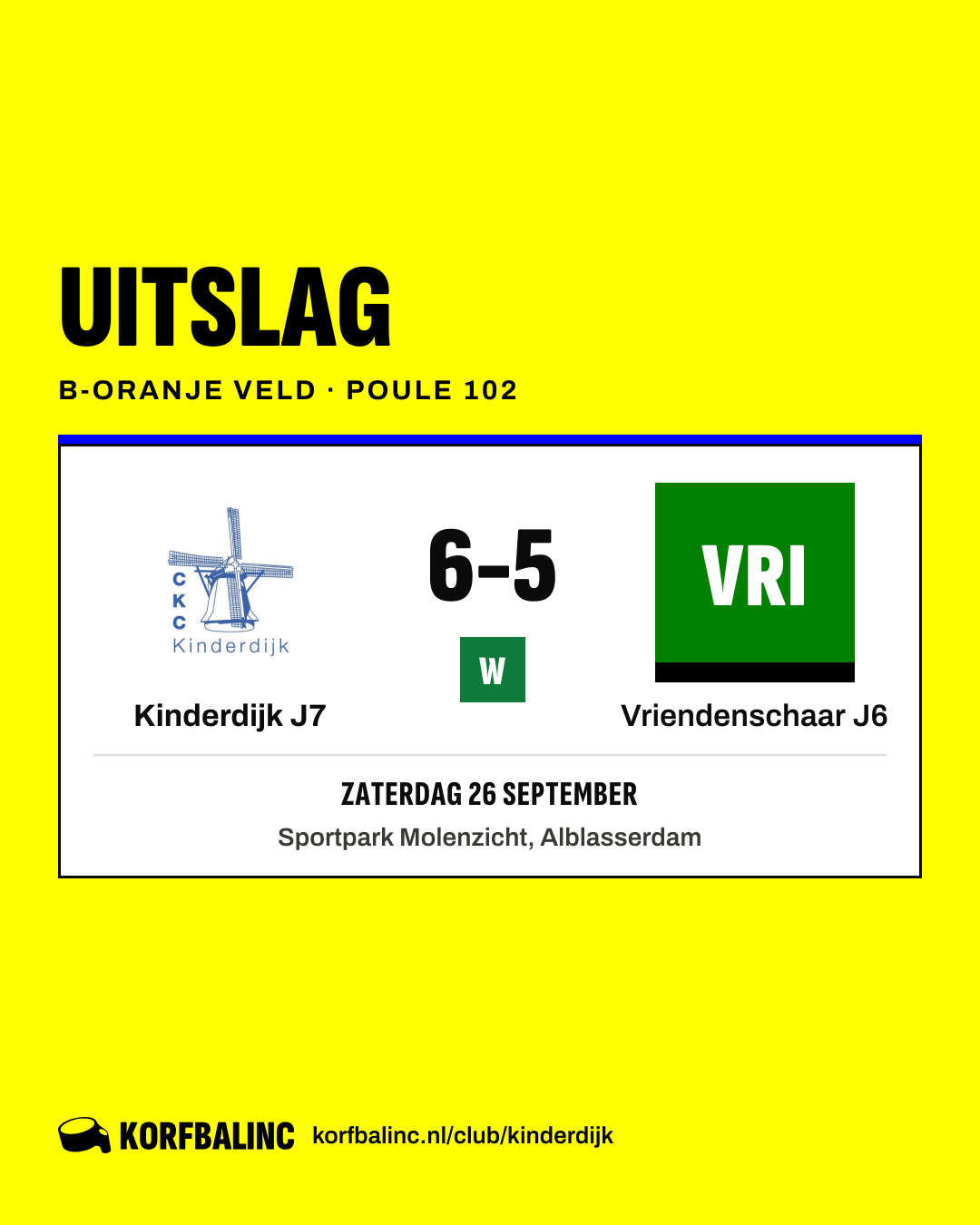Kinderdijk J7 - Vriendenschaar J6