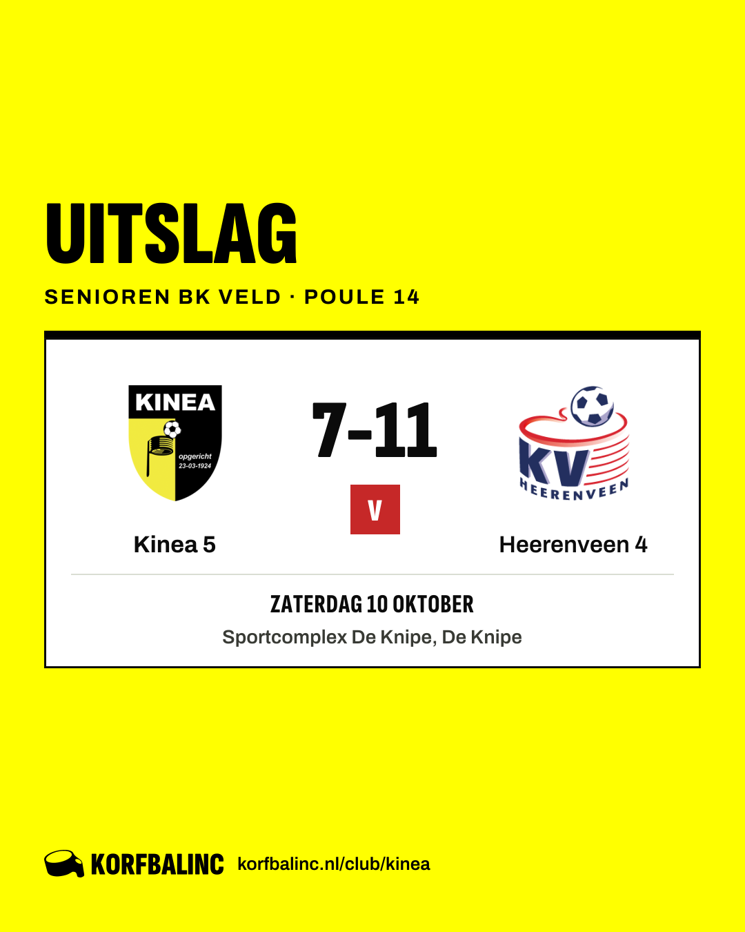 Kinea 5 - Heerenveen 4