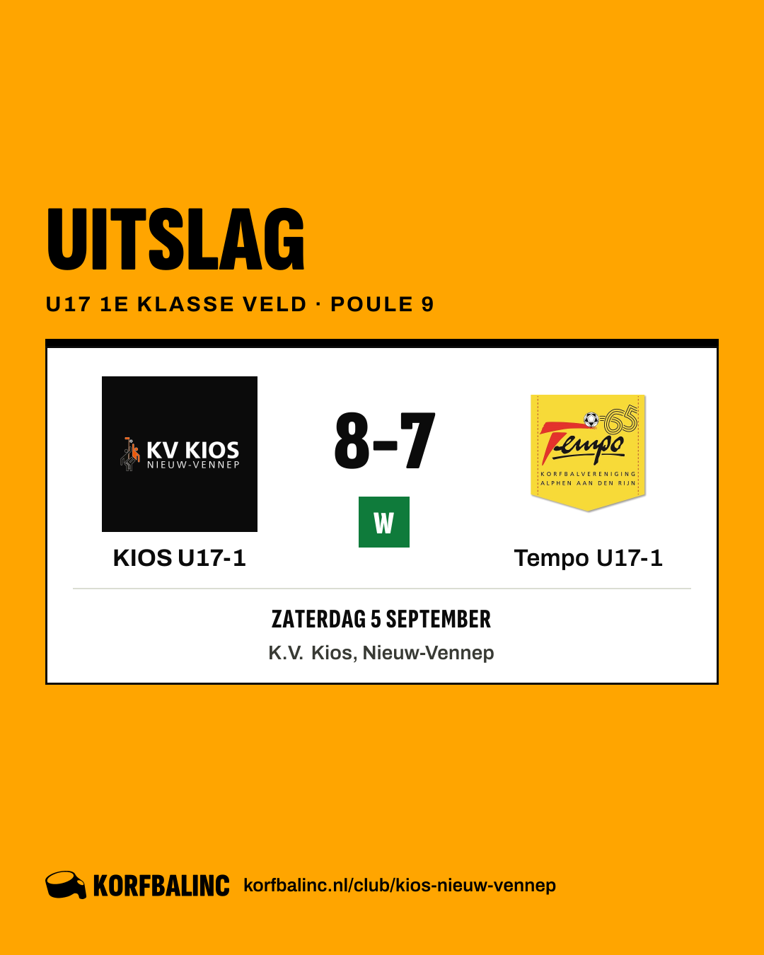 KIOS U17-1 - Tempo U17-1
