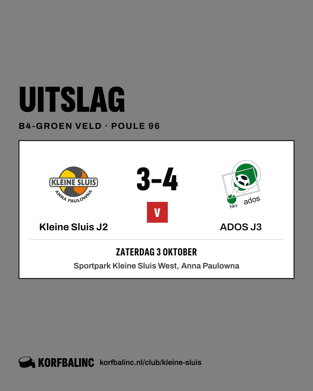 Kleine Sluis J2 - ADOS J3