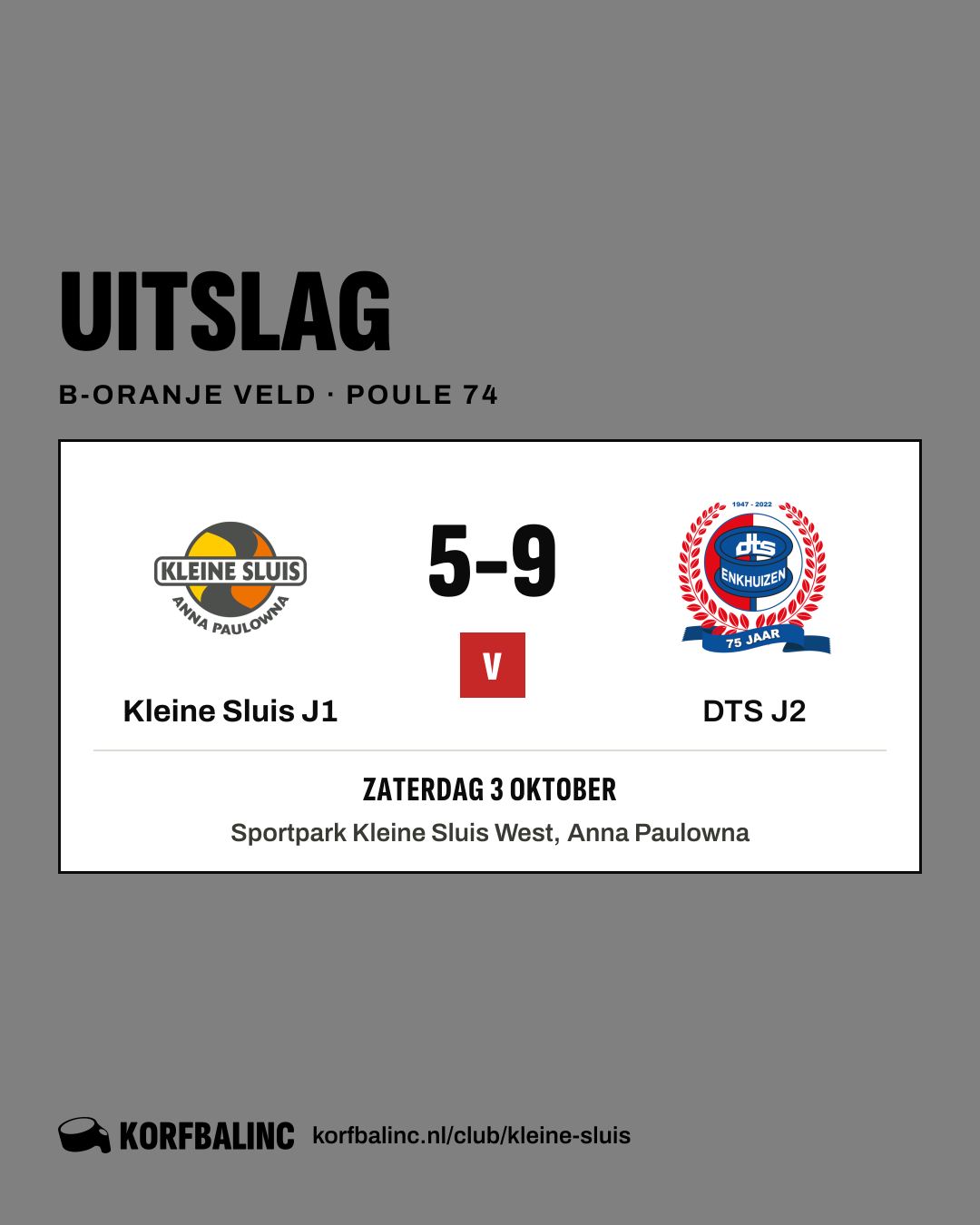 Kleine Sluis J1 - DTS J2