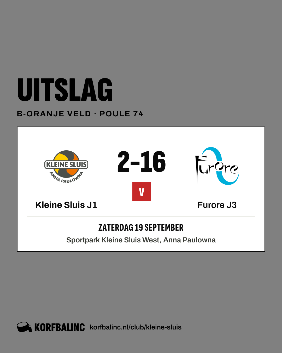 Kleine Sluis J1 - Furore J3