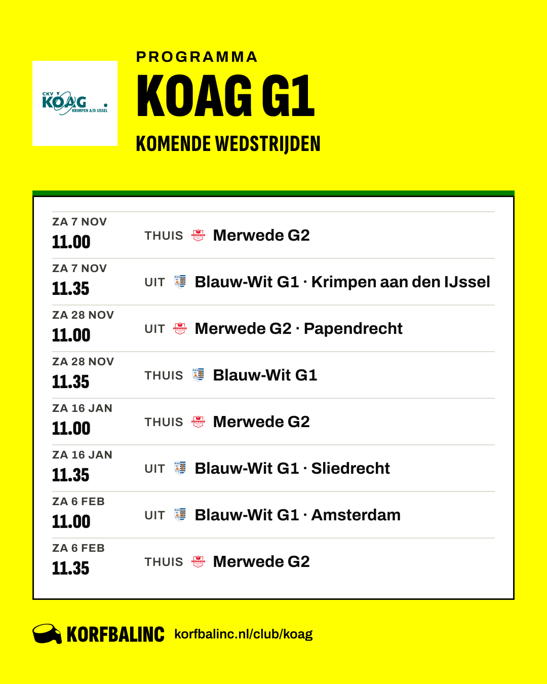 Fixtures KOAG G1