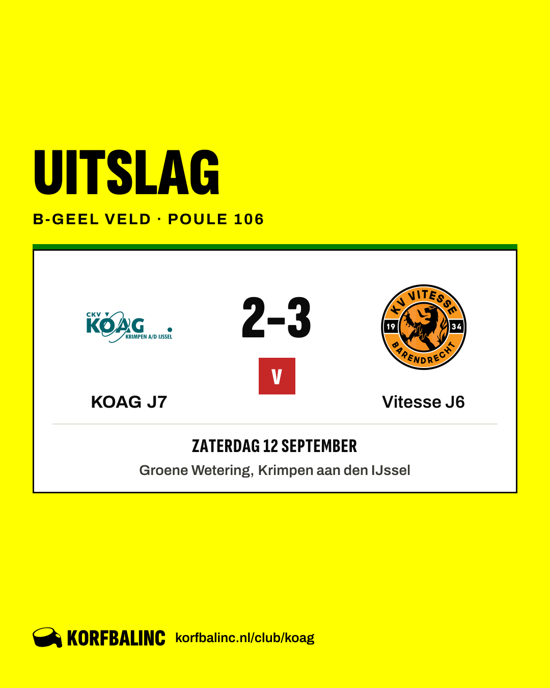 KOAG J7 - Vitesse J6