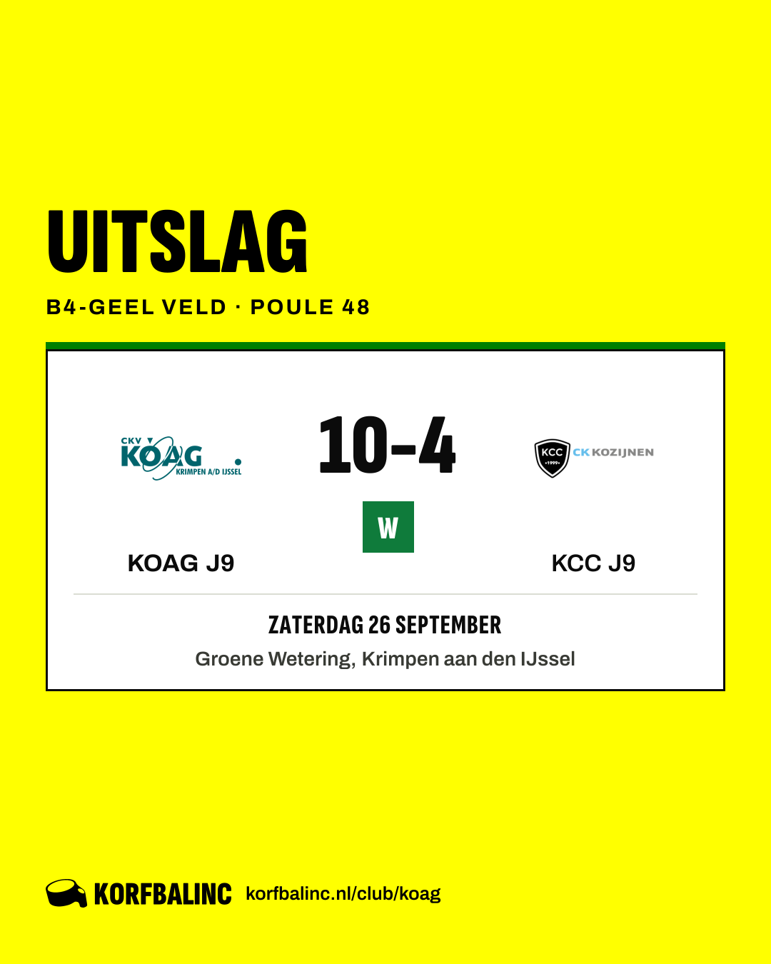 KOAG J9 - KCC J9