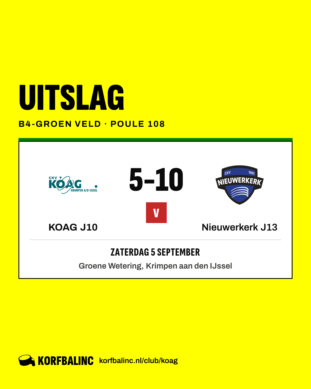KOAG J10 - Nieuwerkerk J13