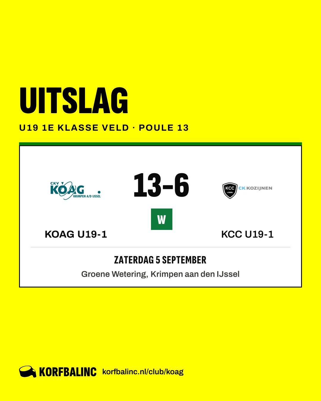 KOAG U19-1 - KCC U19-1