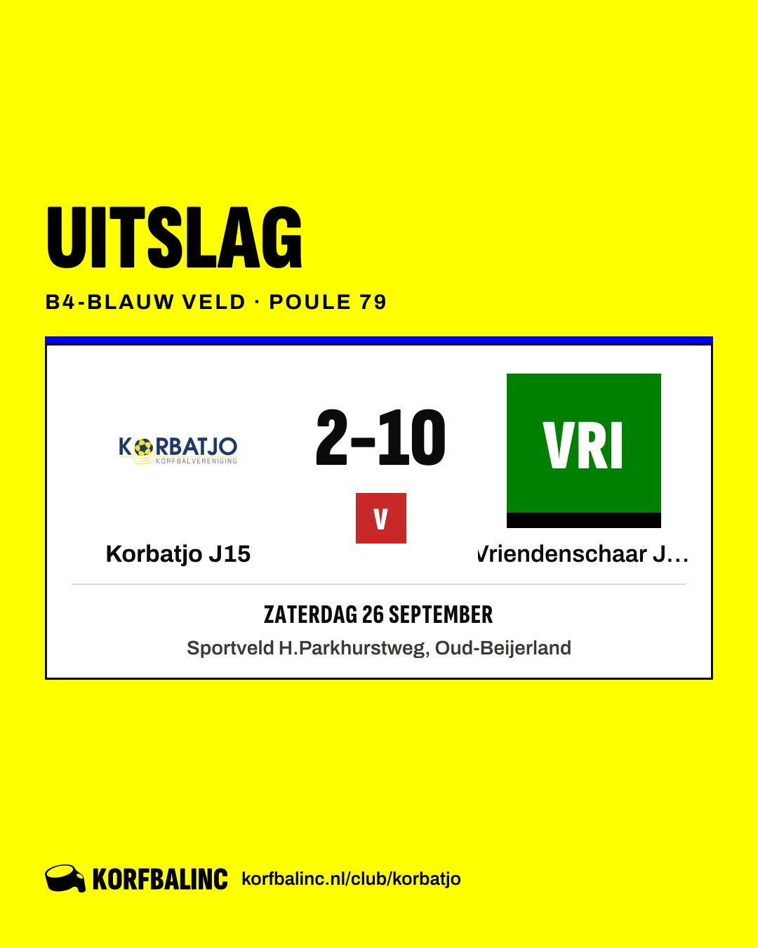 Korbatjo J15 - Vriendenschaar J21