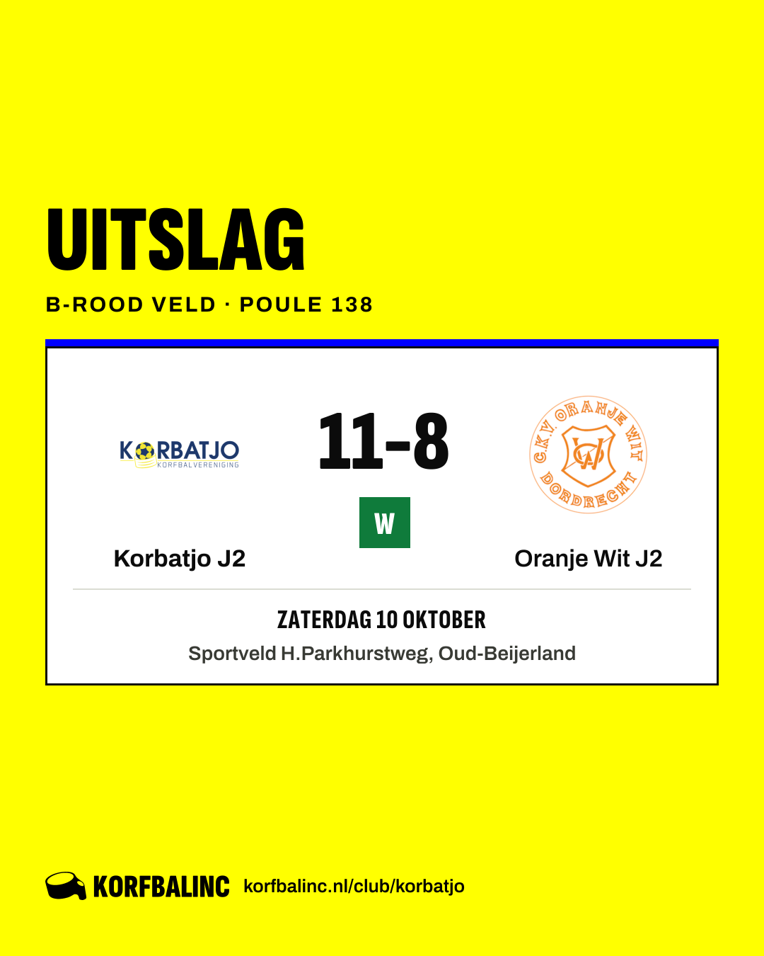 Korbatjo J2 - Oranje Wit J2