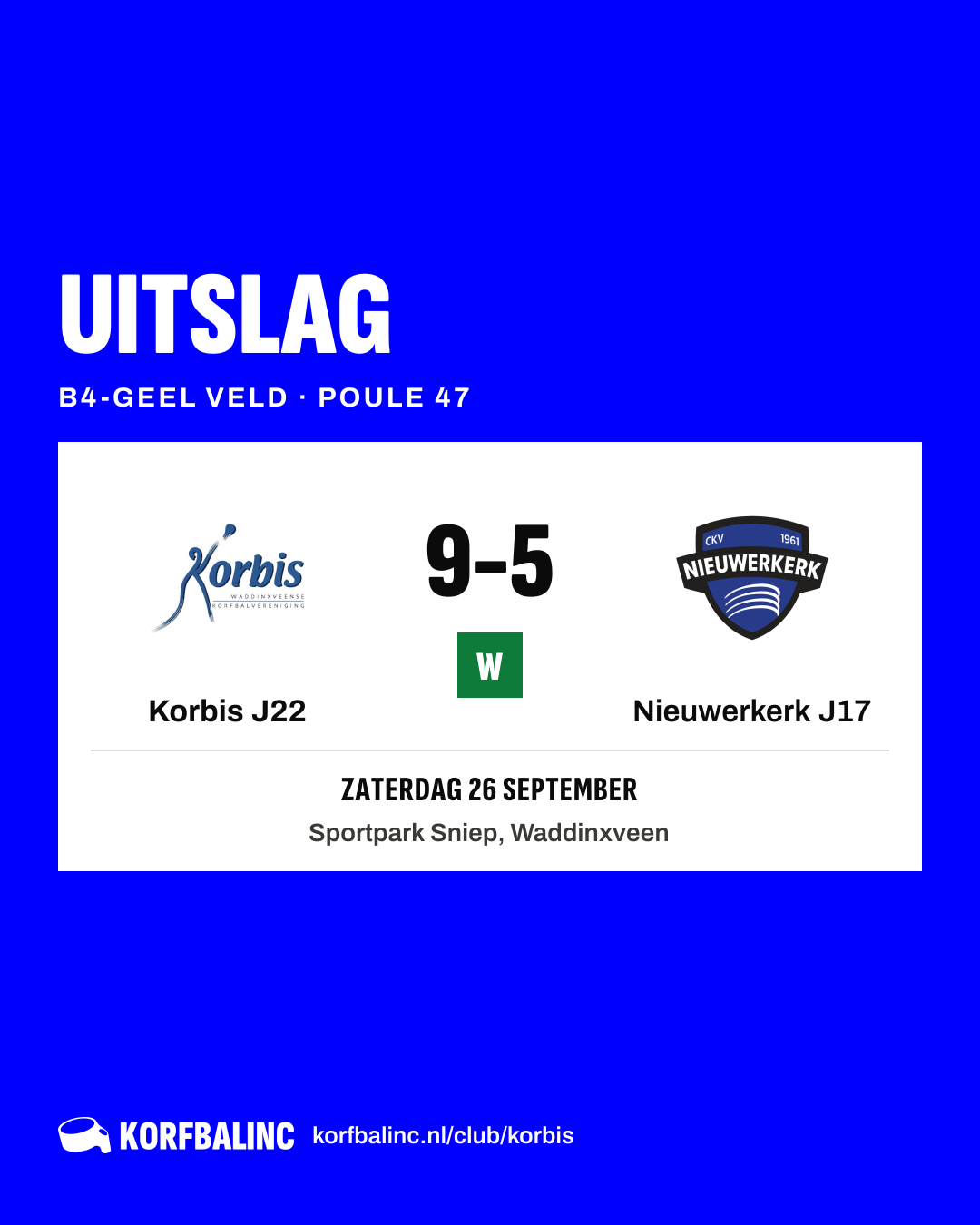 Korbis J22 - Nieuwerkerk J17