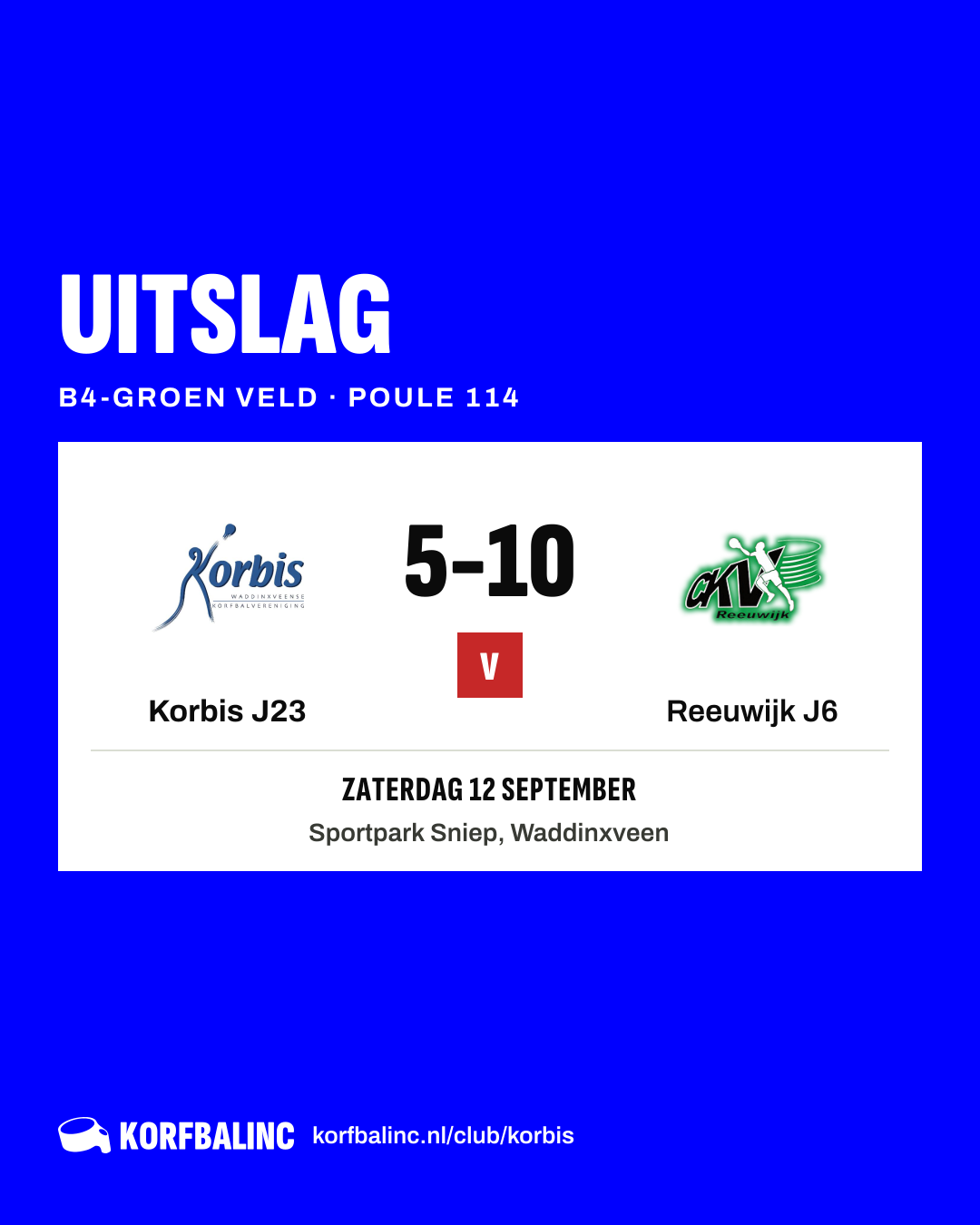 Korbis J23 - Reeuwijk J6