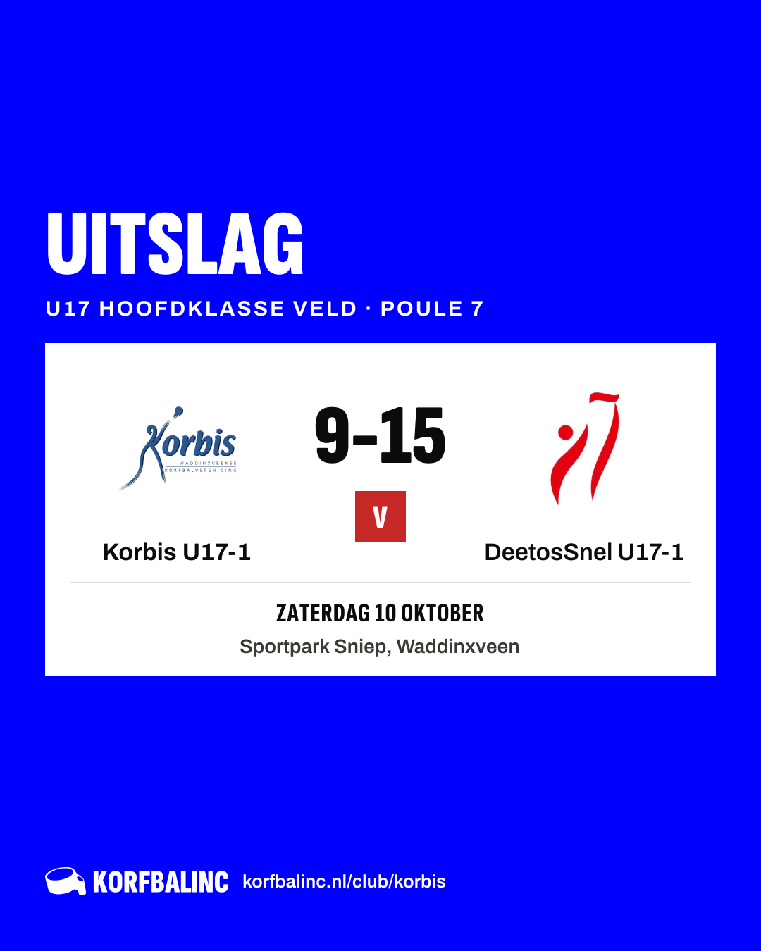 Korbis U17-1 - DeetosSnel U17-1