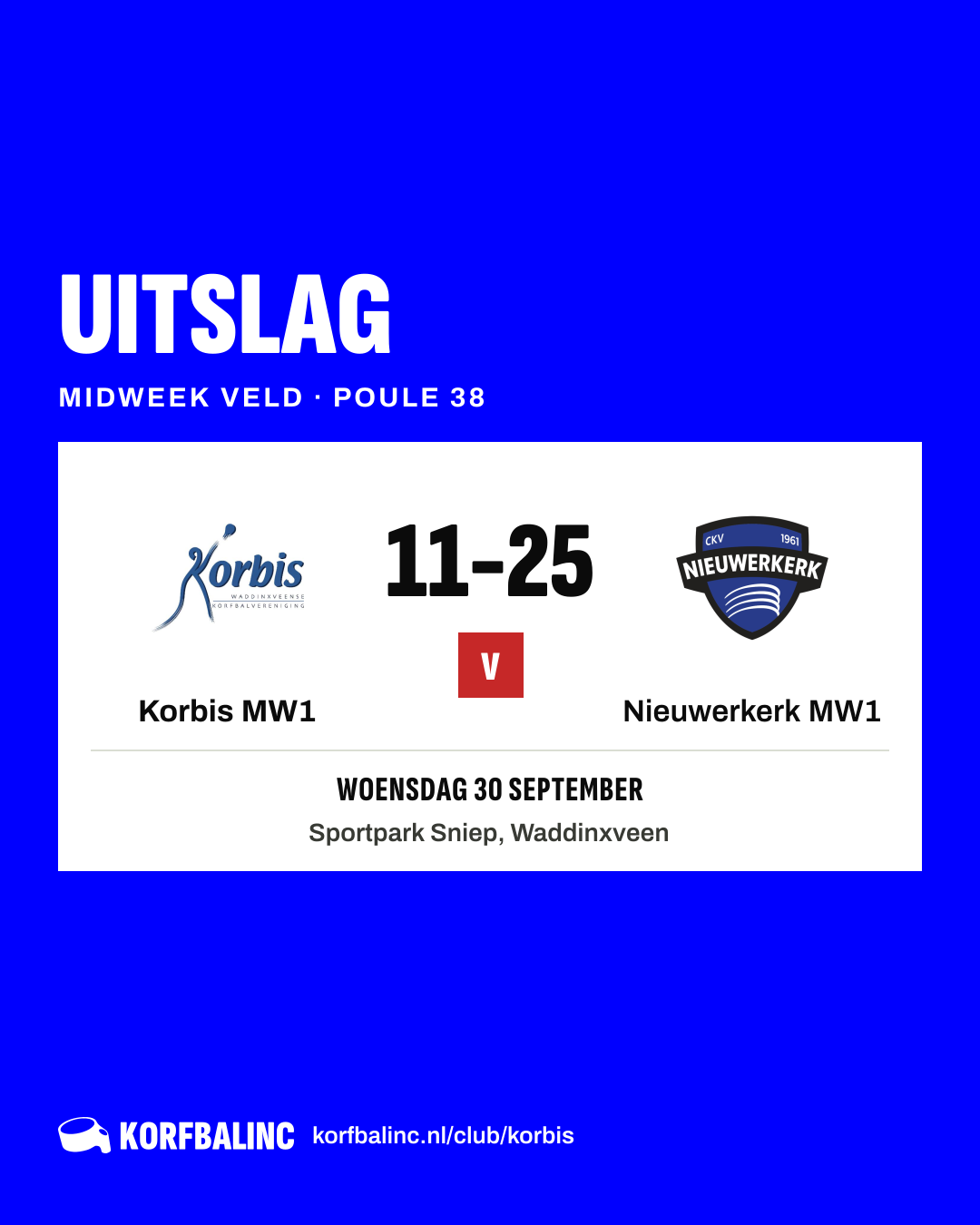 Korbis MW1 - Nieuwerkerk MW1