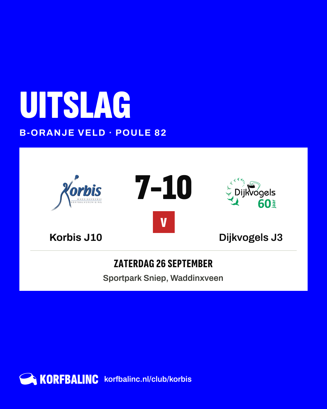 Korbis J10 - Dijkvogels J3