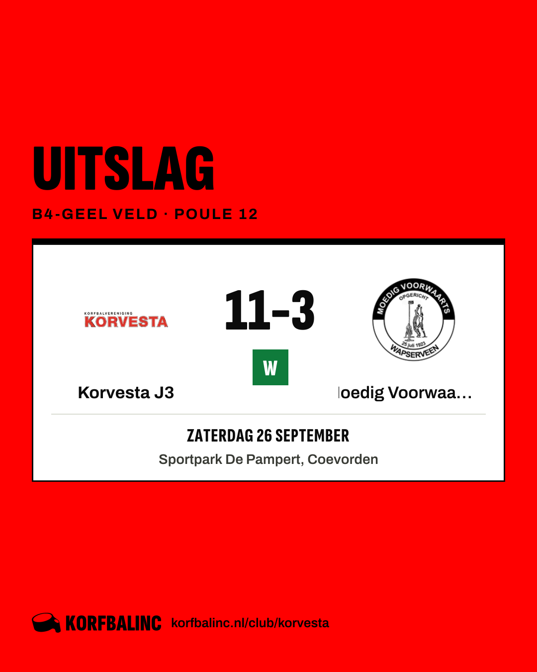 Korvesta J3 - Moedig Voorwaarts J3