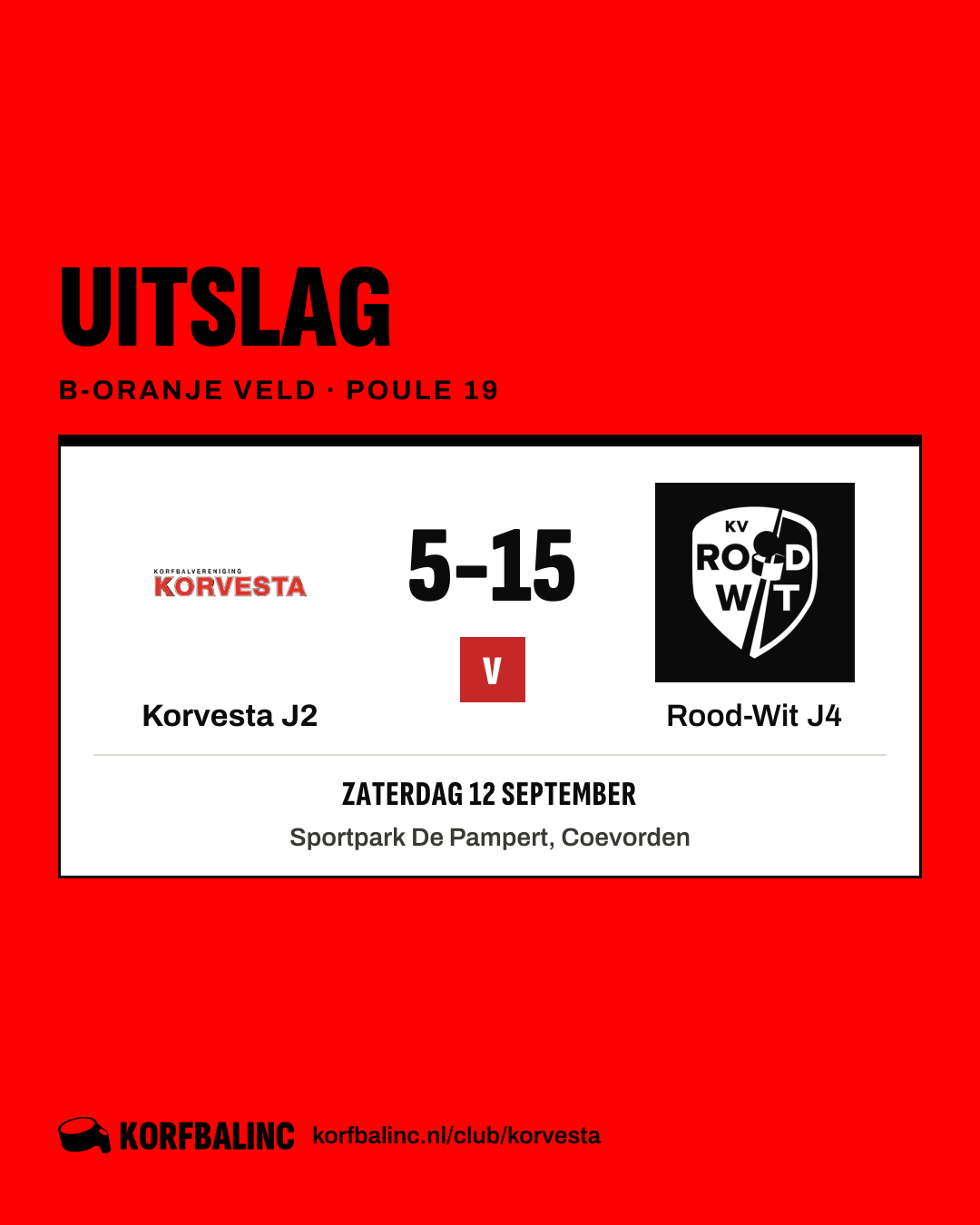 Korvesta J2 - Rood-Wit J4