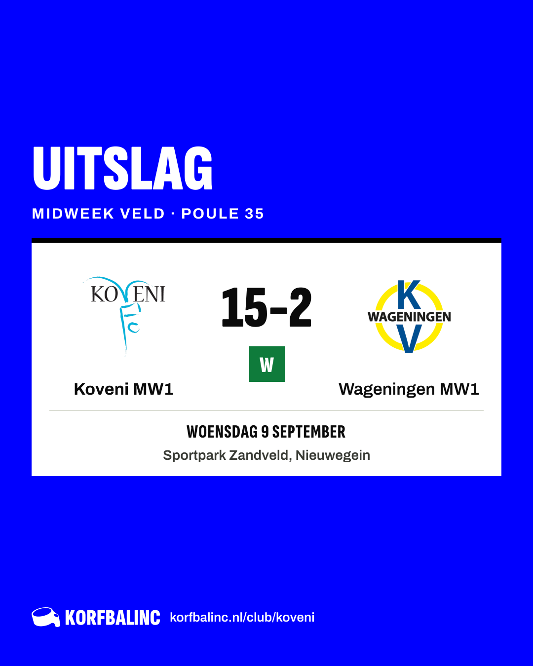 Koveni MW1 - Wageningen MW1