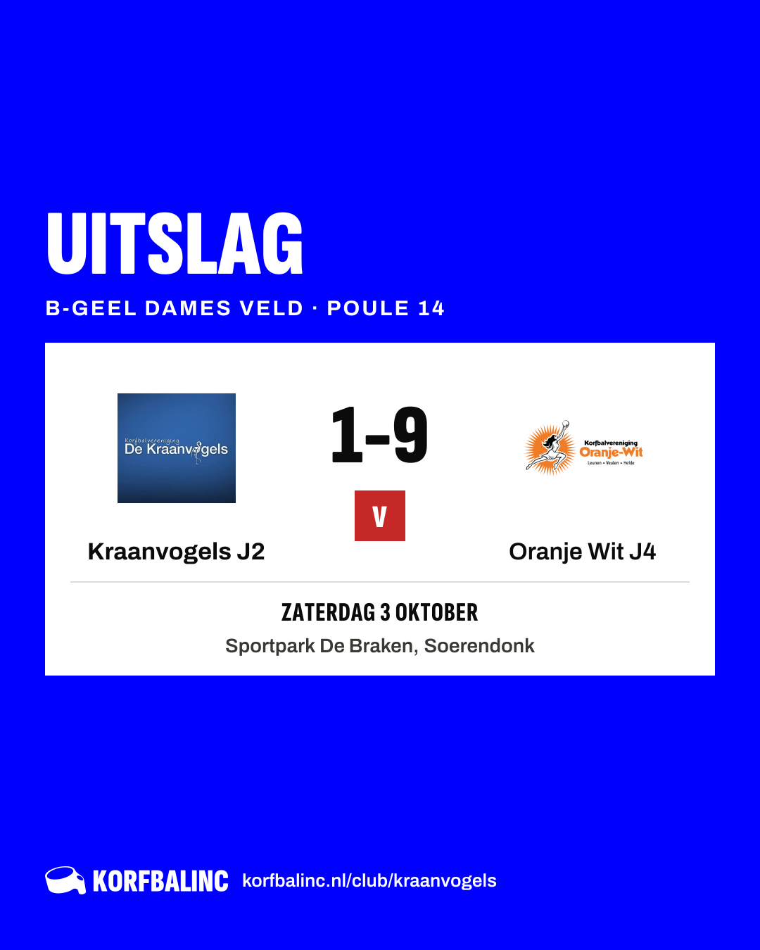 Kraanvogels J2 - Oranje Wit J4
