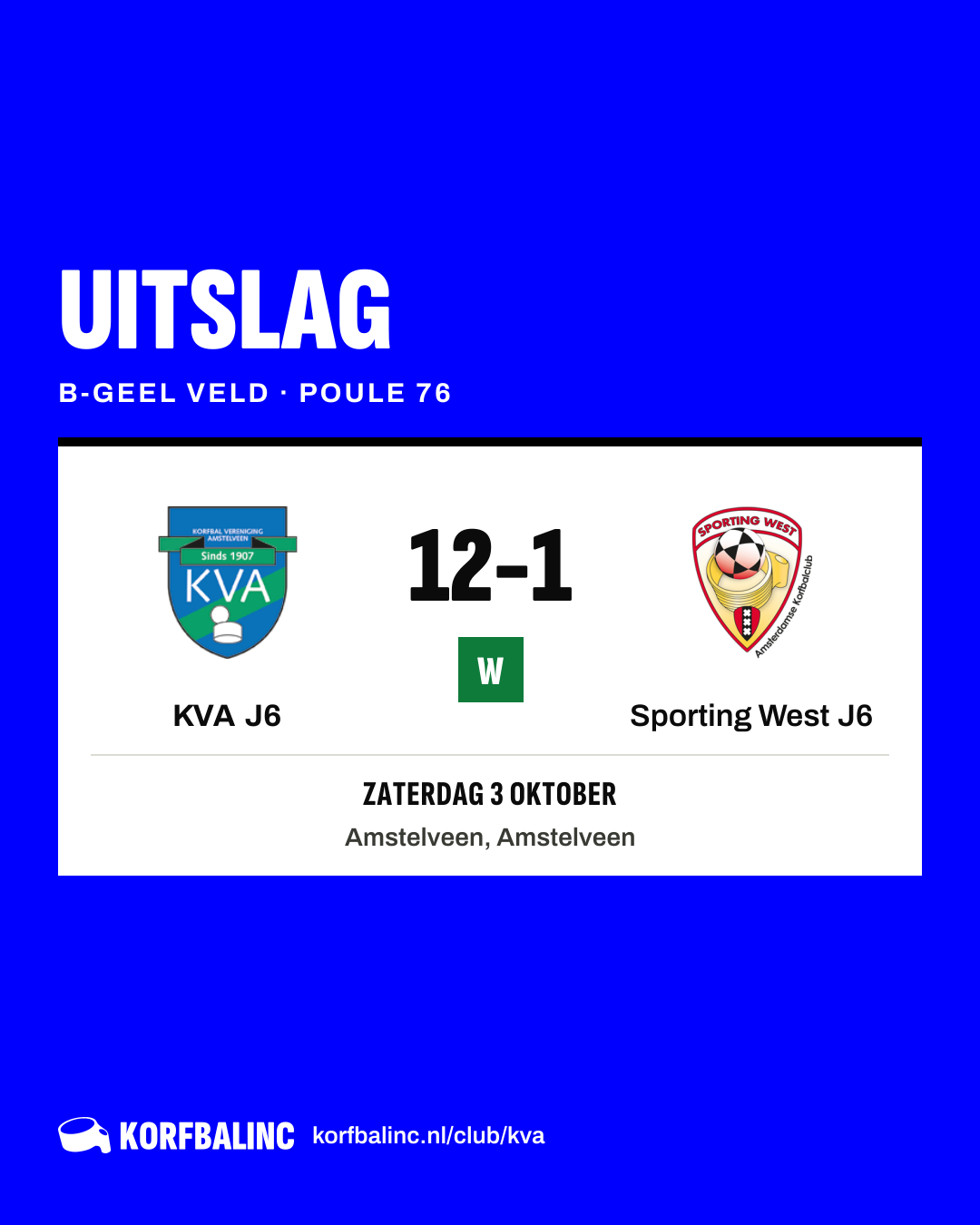 KVA J6 - Sporting West J6