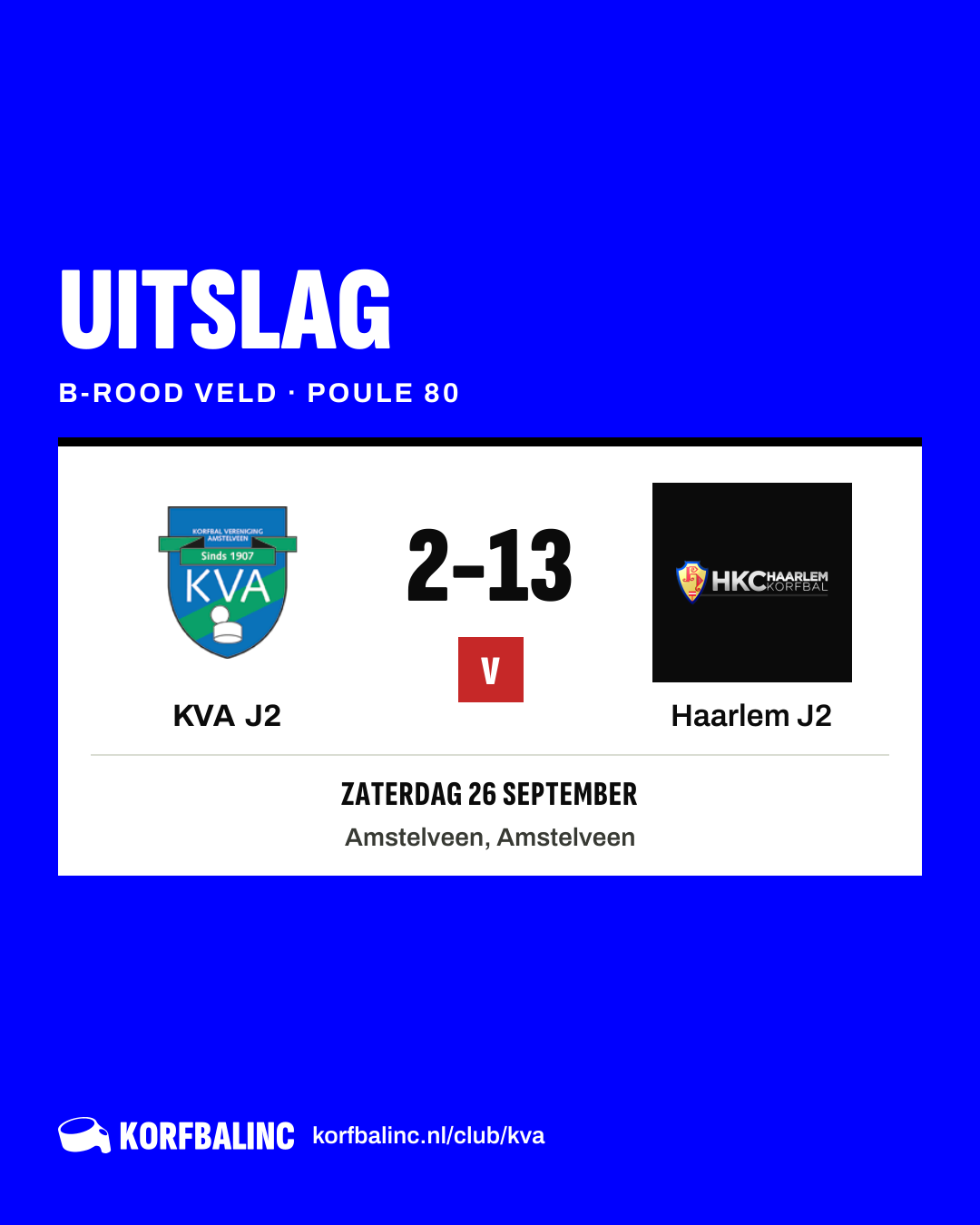 KVA J2 - Haarlem J2