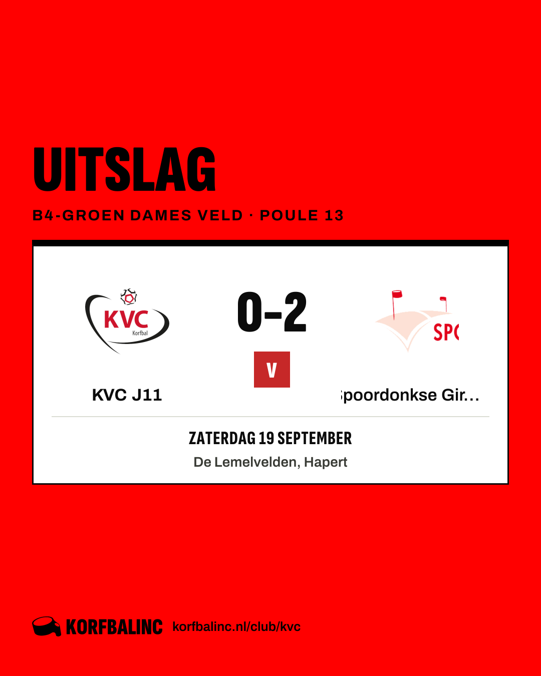 KVC J11 - Spoordonkse Girls J2