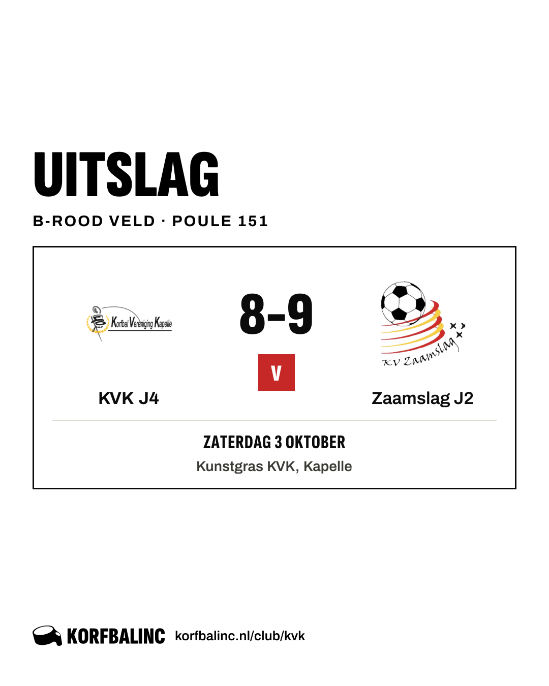 KVK J4 - Zaamslag J2