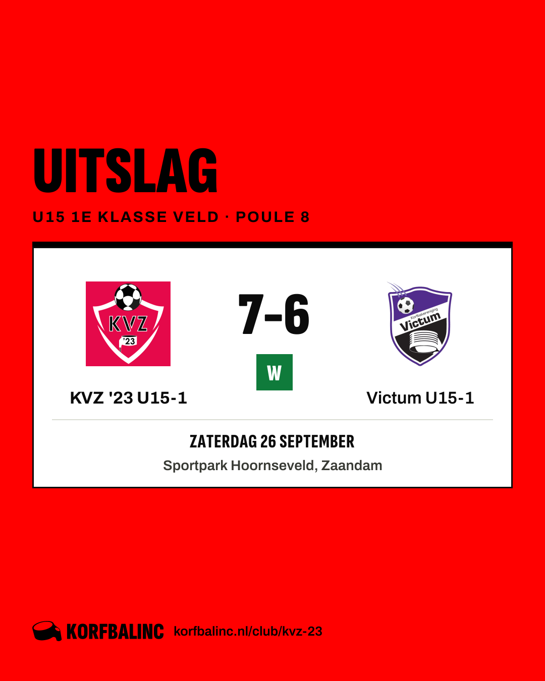 KVZ '23 U15-1 - Victum U15-1