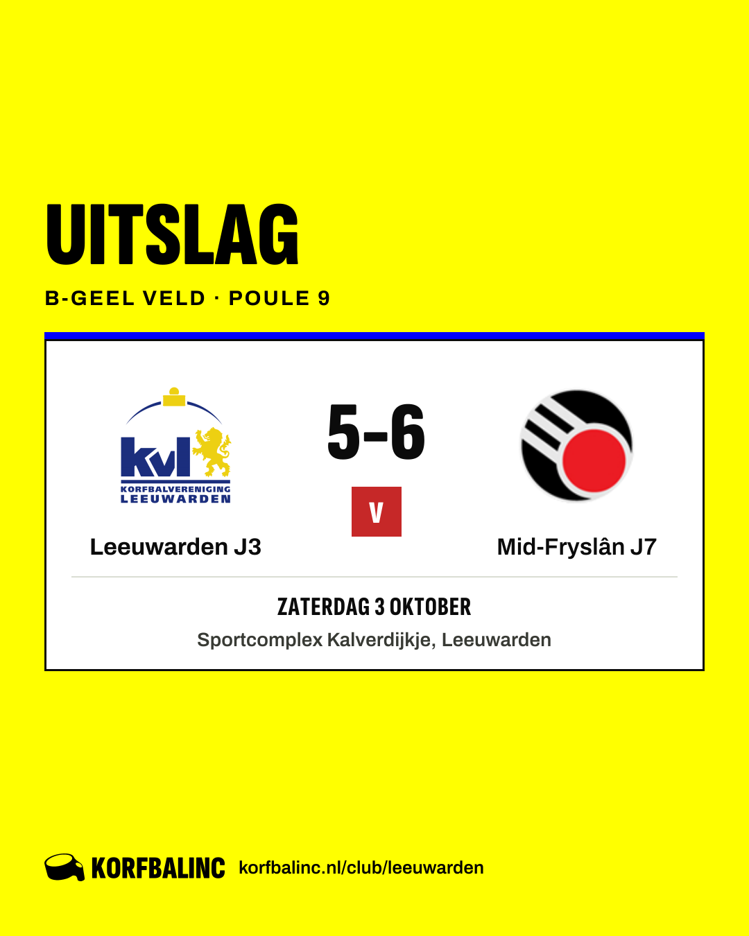 Leeuwarden J3 - Mid-Fryslân J7