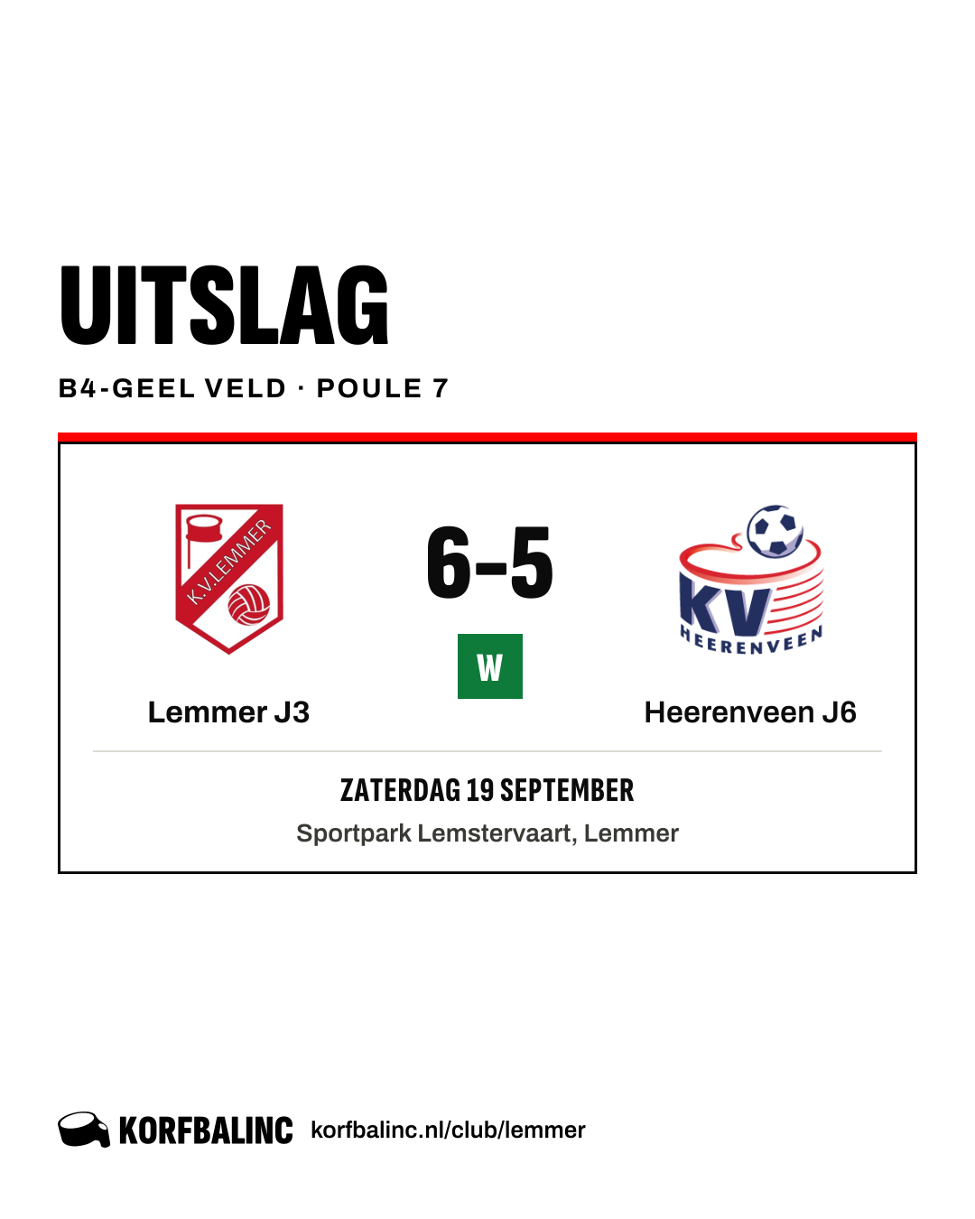 Lemmer J3 - Heerenveen J6