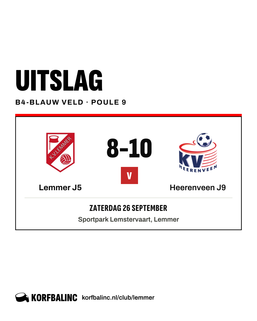 Lemmer J5 - Heerenveen J9