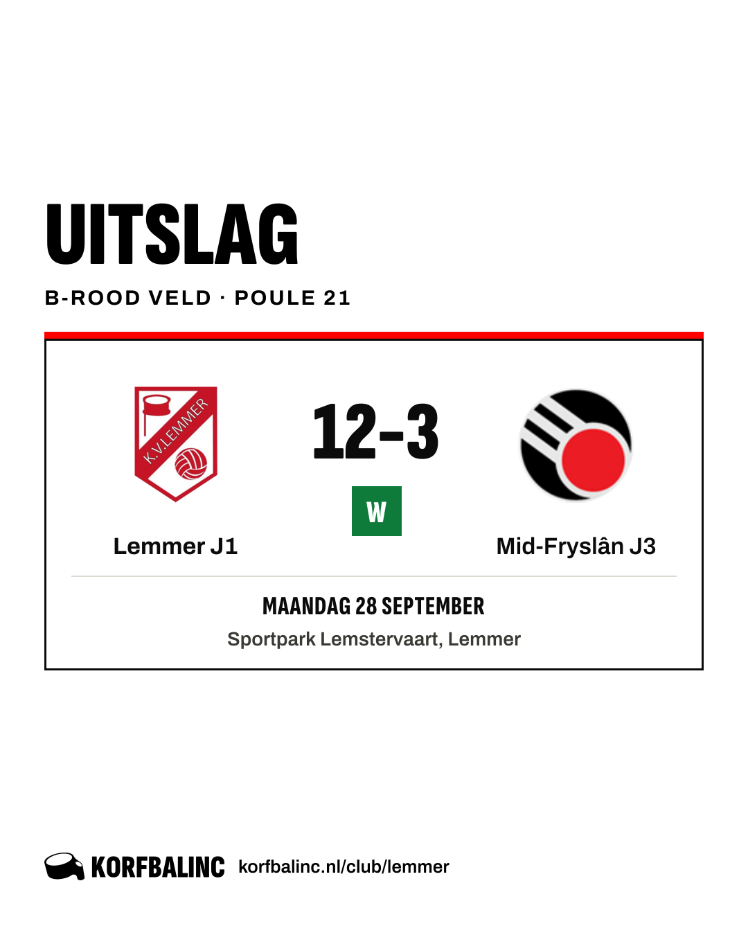 Lemmer J1 - Mid-Fryslân J3