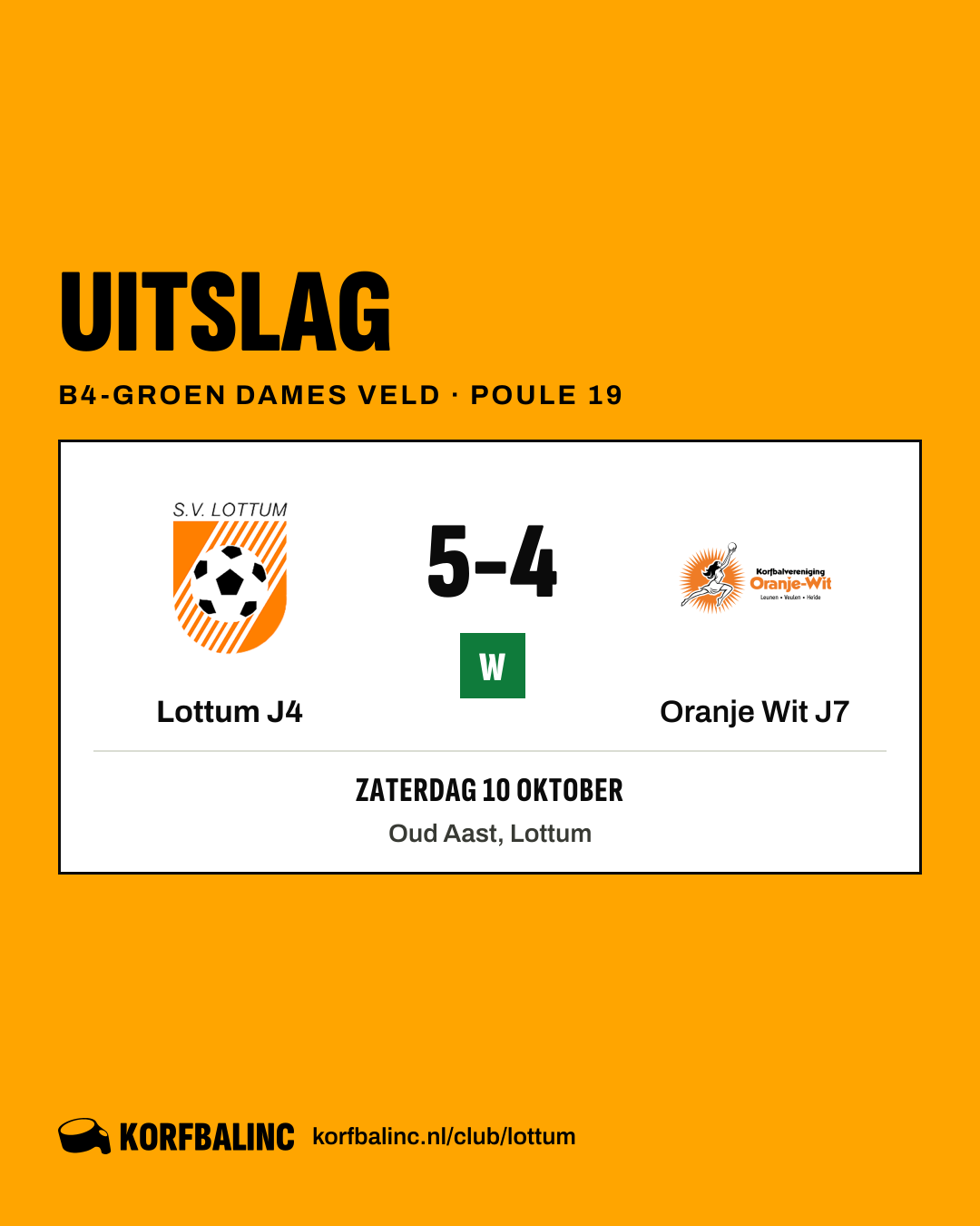 Lottum J4 - Oranje Wit J7